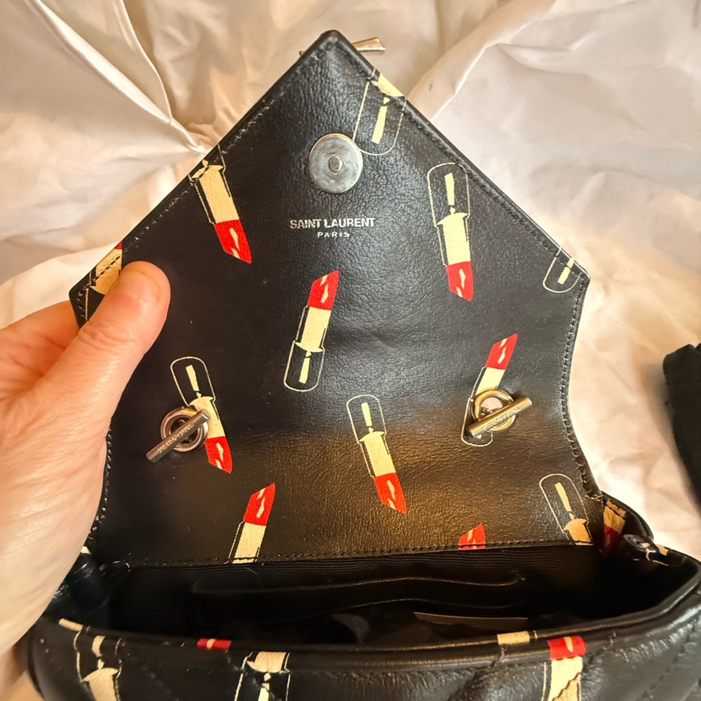 Yves Saint Laurent YSL monogram matelesse mini quilted Lipstick Bag - Picture 9 of 16